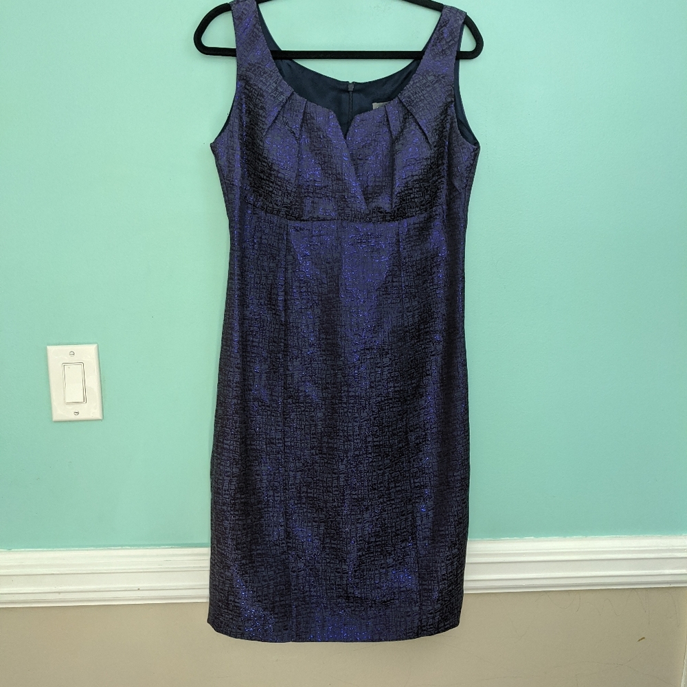 Michaela Louisa Sleeveless Blue and Iridescent Purple Midi Dress size 10